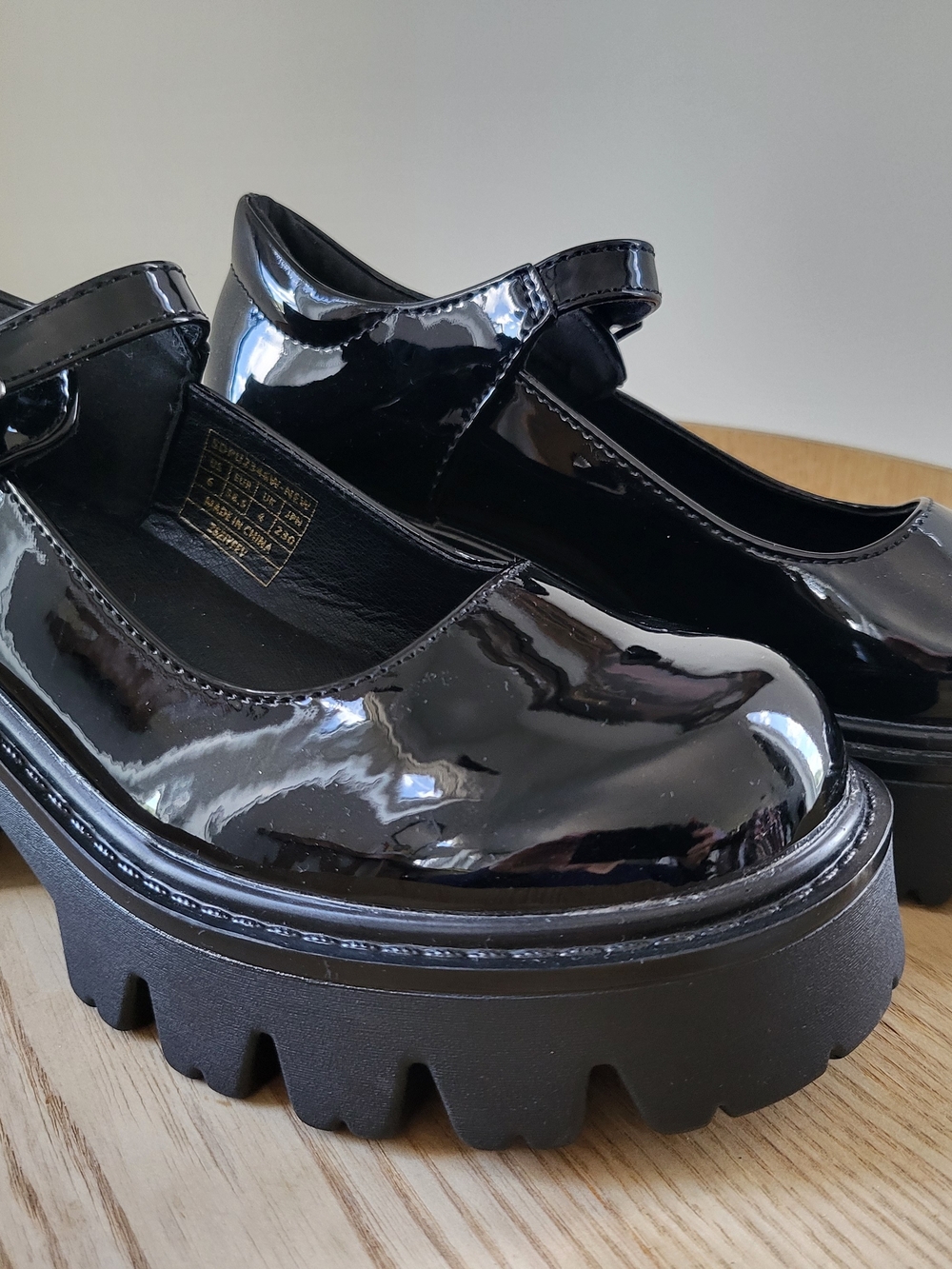 Patent Black Mary Jane Platform Clog with Chunky Lug Sole